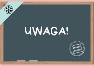 Grafika. Szkolna tablica z napisem: Uwaga!