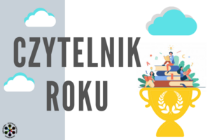 Grafika z napisem Czytelnik Roku.