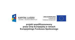 Logotypy unijne z  tytułem projektu