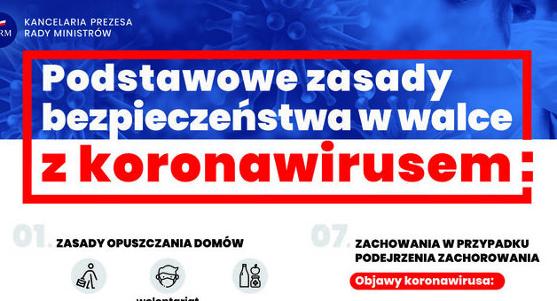 Cześć plakatu - Koronawirus - zasady bezpieczeństwa
