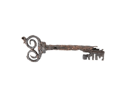    Iron key with traces of copper