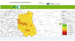 Ostrzeżenie dla pyłu zawieszonego PM10 w powietrzu