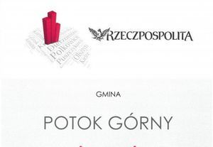 Logo  Rzeczpospolita i napis Gmina Potok górny
