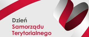 Flaga Polski oraz napis Dzień Samorządu Terytorialnego