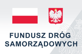 Flaga i godło Polski - Logo Napis Fundusz dróg samorządowych