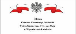 godło Polski i napis: Odezwa Komitetu Honorowego Obchodów Święta Narodowego Trzeciego Maja w Województwie Lubelskim 