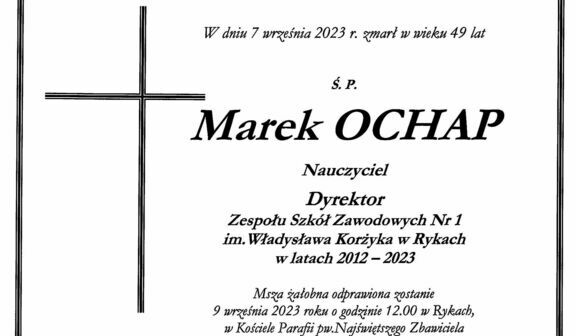 Nekrolog Ś. P. Marek OCHAP