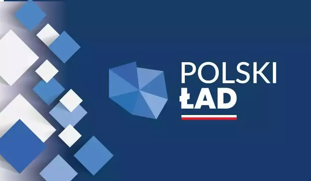 Grafika z logo Polski ład