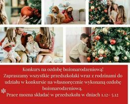 Zapraszamy do udziału w Konkursie na "OZDOBĘ BOŻONARODZENIOWĄ"
