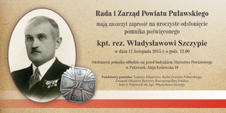 Odsłonięcie pomnika kpt. rez. Władysława Szczypy - relacja 