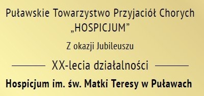 Gratulacje i podziękowania Starosty Puławskiego dla puławskiego Hospicjum