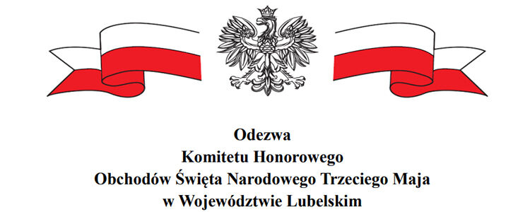 Odezwa Komitetu Honorowego Obchodów Święta Narodowego Trzeciego Maja w Województwie Lubelskim, flaga Polski, Godło