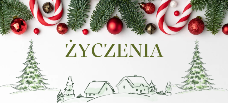 grafika świąteczna i napis życzenia