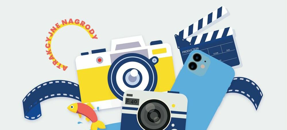 grafika  ikony  aparat, klaps filmowy, telefon
