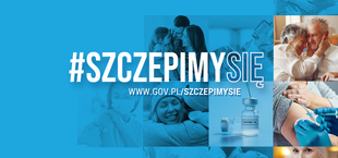Grafika z napisem: #SZCZEPIMYSIĘ