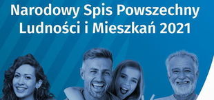Grafika z napisem:    na niebieskim tle, poniżej głowy uśmiechniętych ludzi: kobieta, mężczyzna, dziewczyna i starszy mężczyzna
