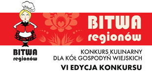 Kawałek plakatu z napisem Bitwa Regionów - Konkurs kulinarny dla Kół Gospodyń Wiejskich VI Edycja Konkursu - Zgłoszenia do 30 czerwca 2021 r. 