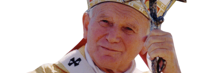 Wykadrowana grafika przedstawiająca Jana Pawła II