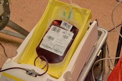 pojemnik na krew używany w trakcie pobierania krwi od dawcy