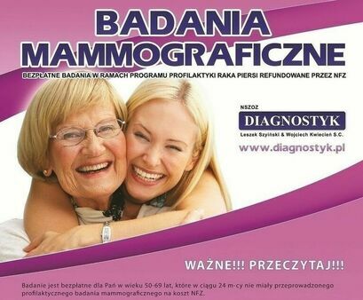  Badania mammograficzne plakat