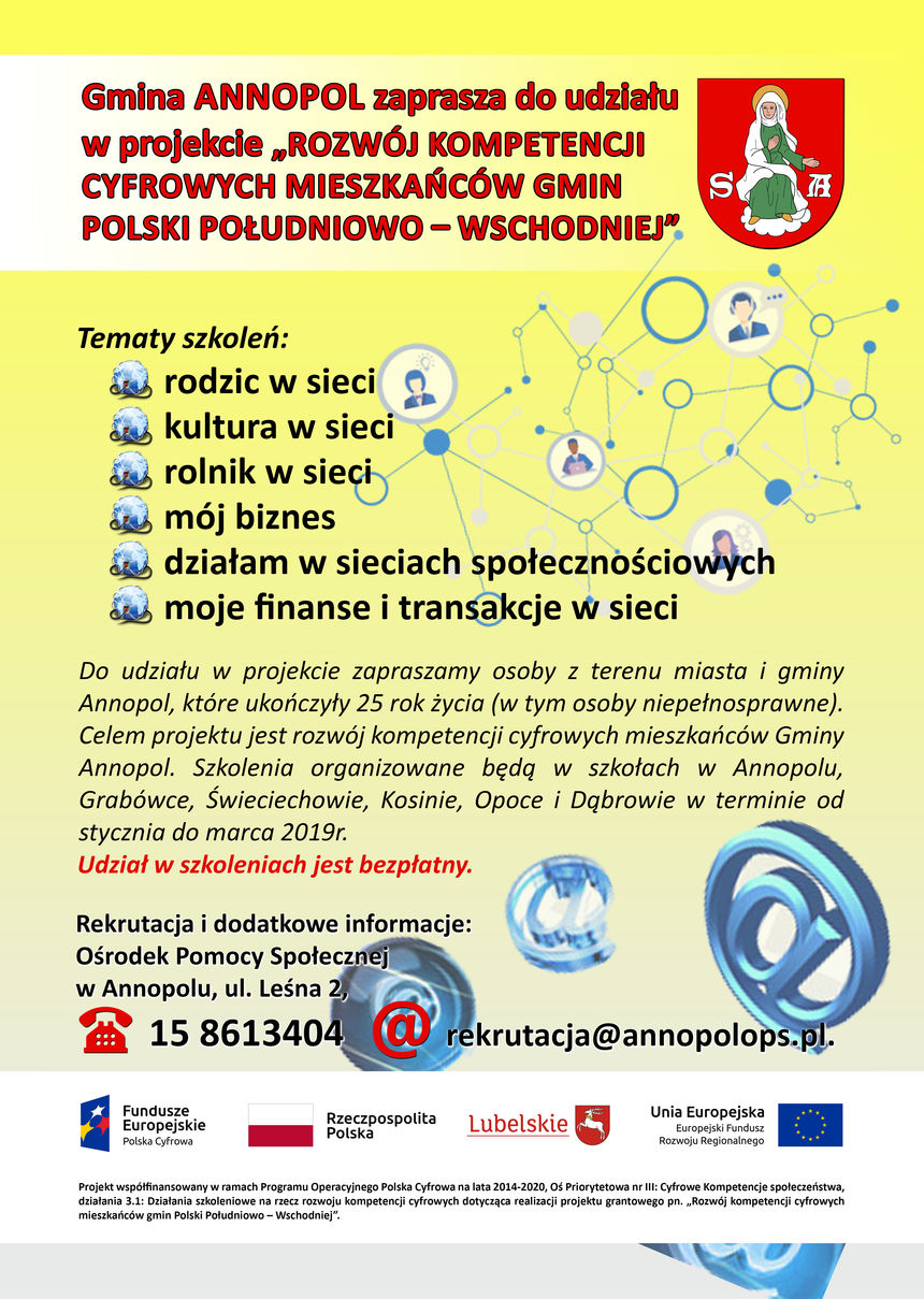 Bezpłatne szkolenia dla mieszkańców miasta i gminy Annopol