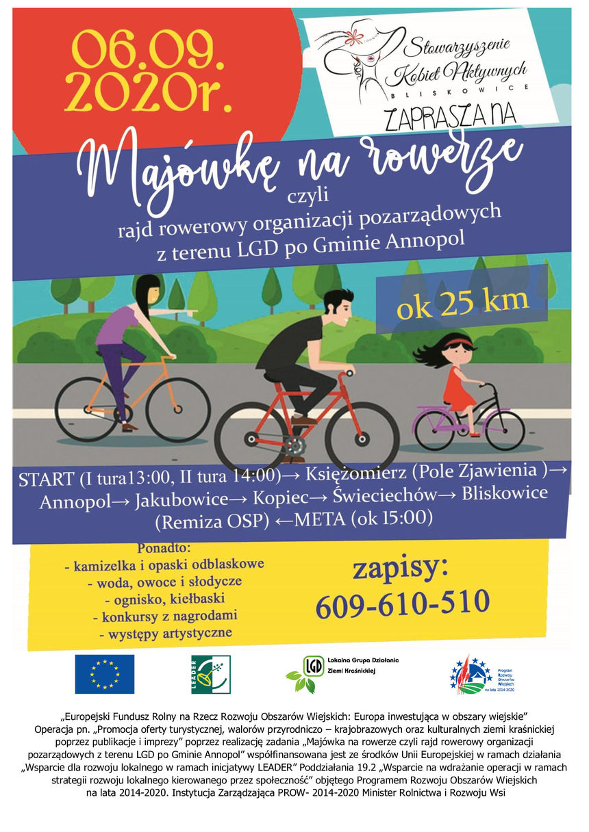 Majówka na rowerze- plakat informacyjny