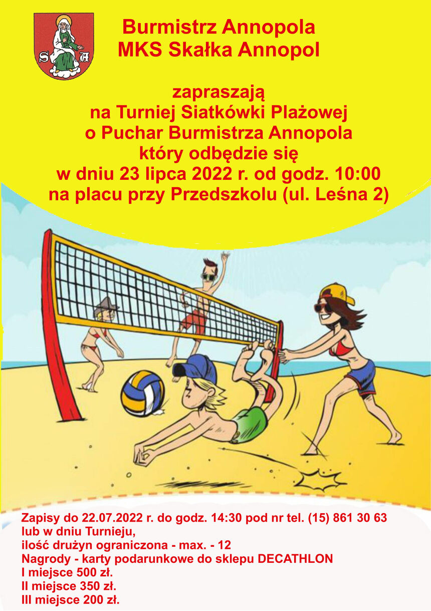 Plakat zawody piłka plażowa