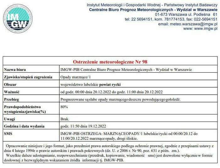 meteo alert