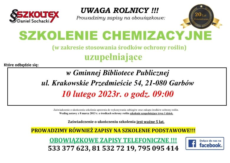 plakat szkolenie chemizacyjne