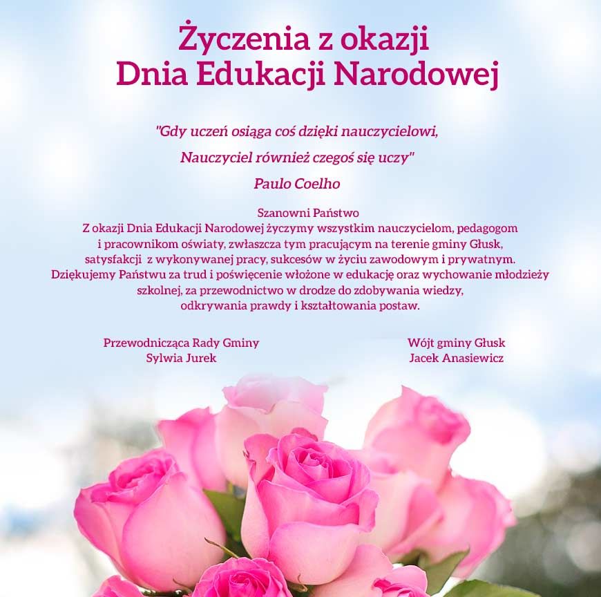 Życzenia z okazji Dnia Edukacji Narodowej