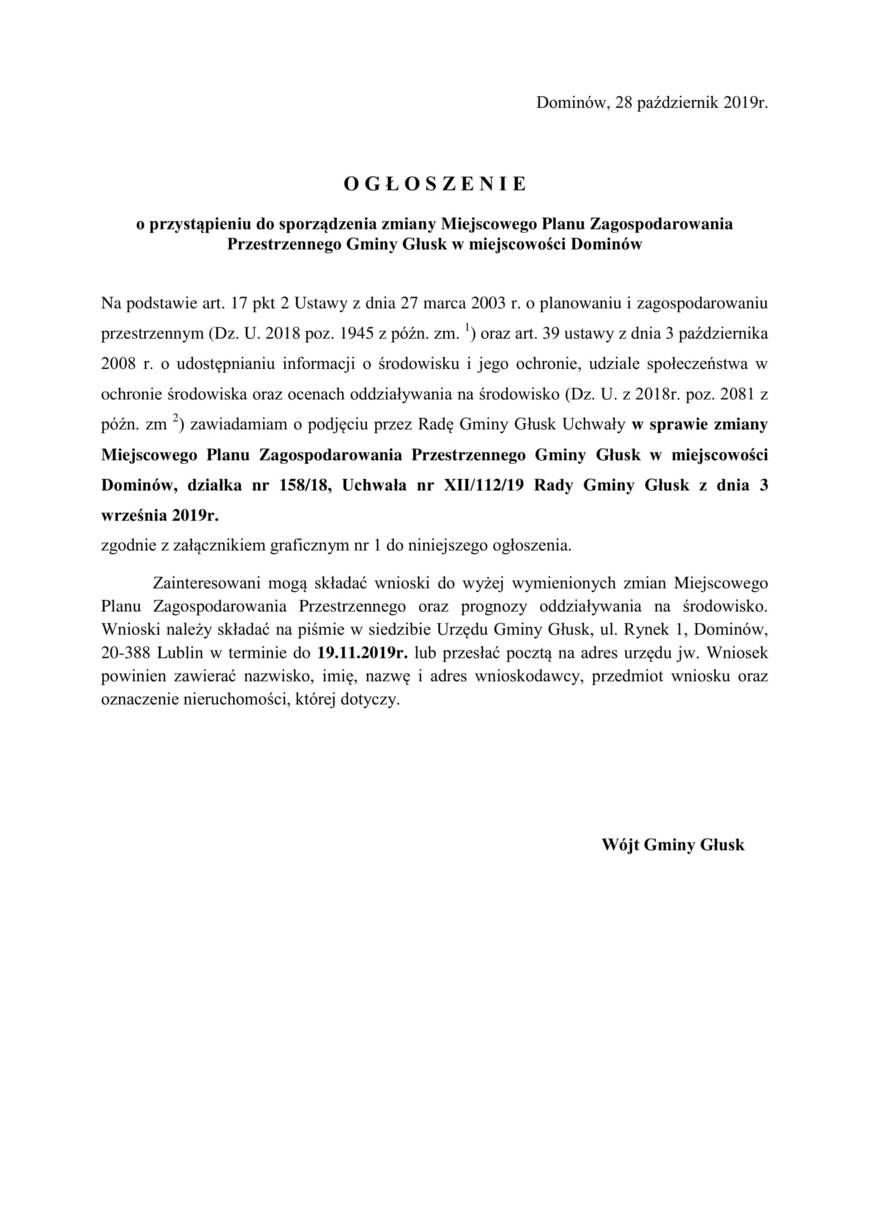 OGŁOSZENIE
