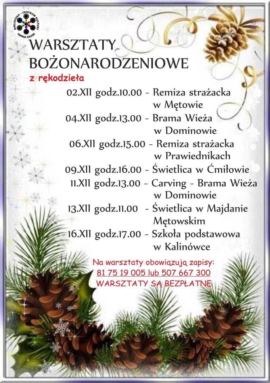 Warsztaty Bożonarodzeniowe z rękodzieła