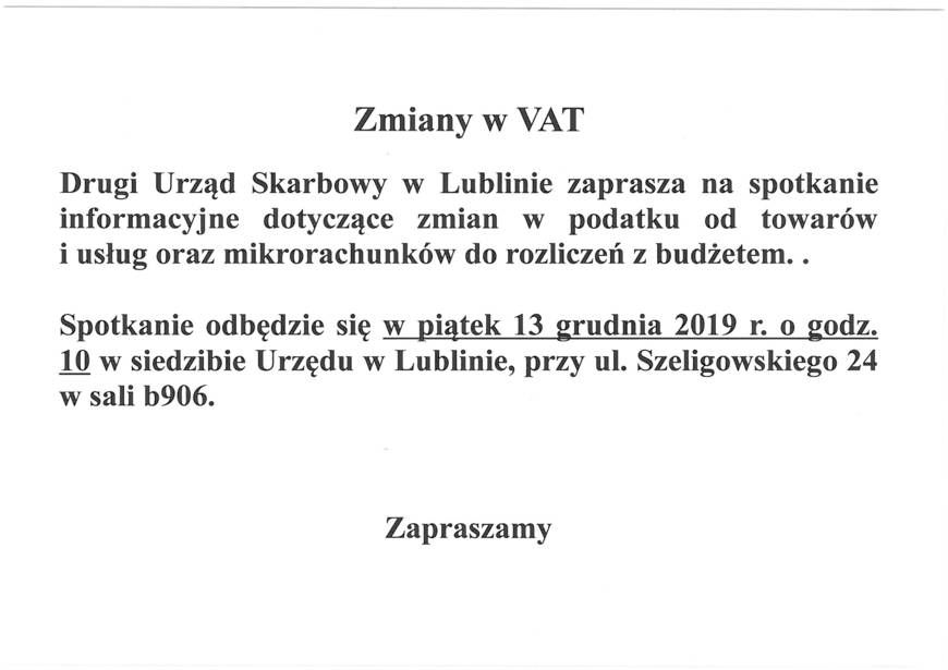 Zmiany w VAT