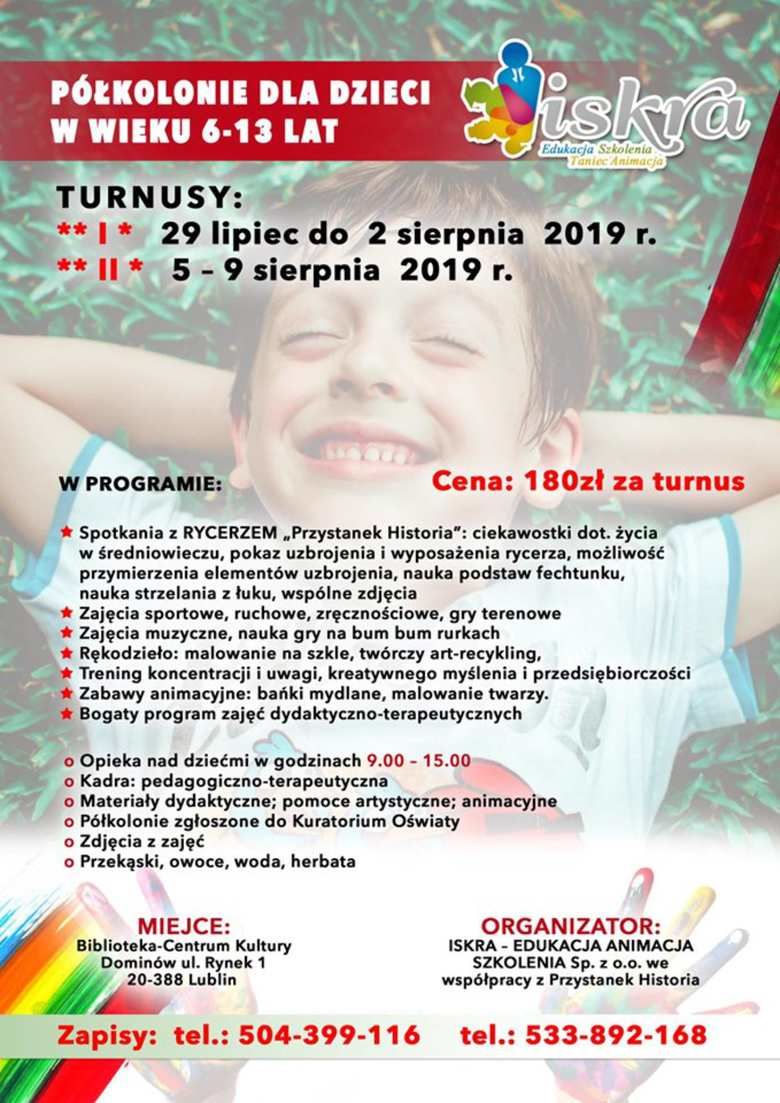 PÓŁKOLONIE DLA DZIECI WIEKU 6-13 LAT