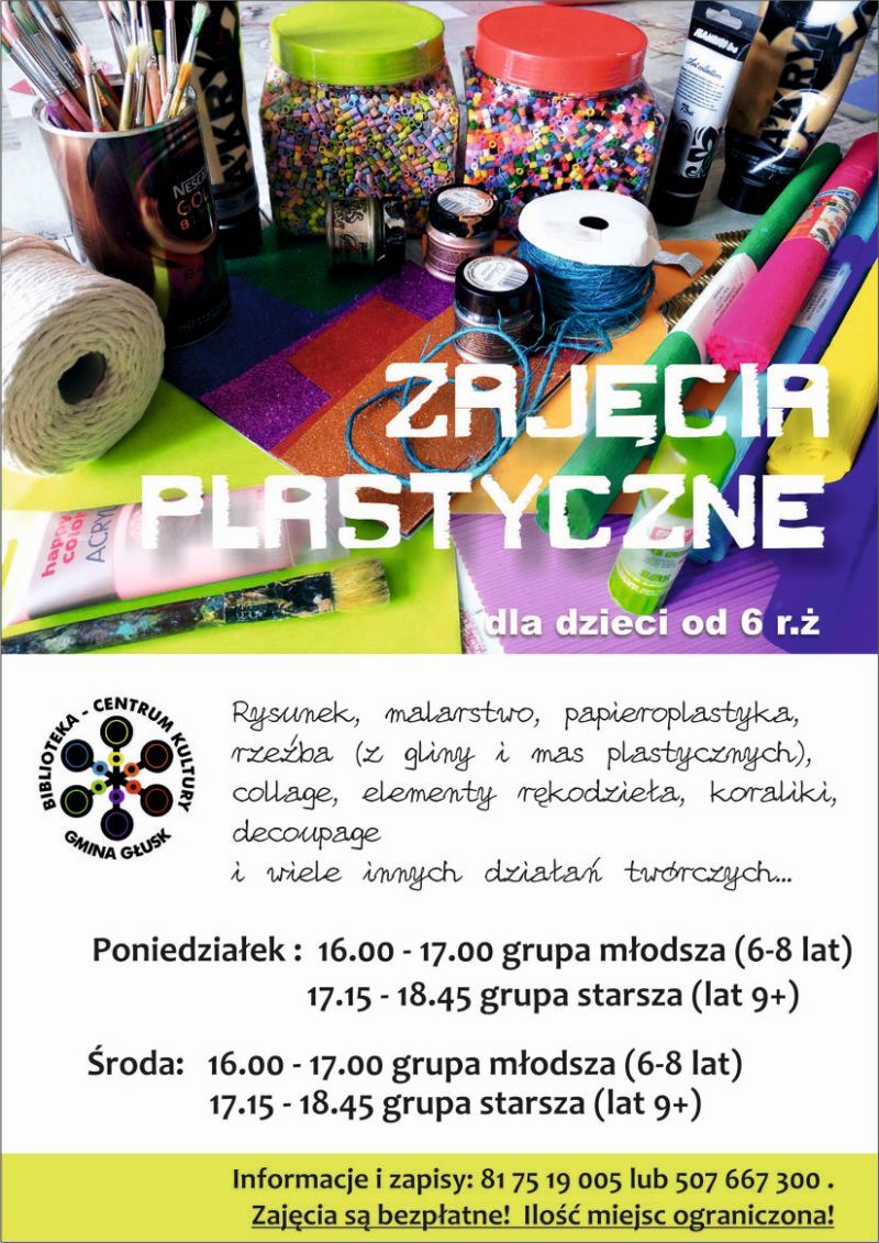 Plakat Zajęcia plastyczne