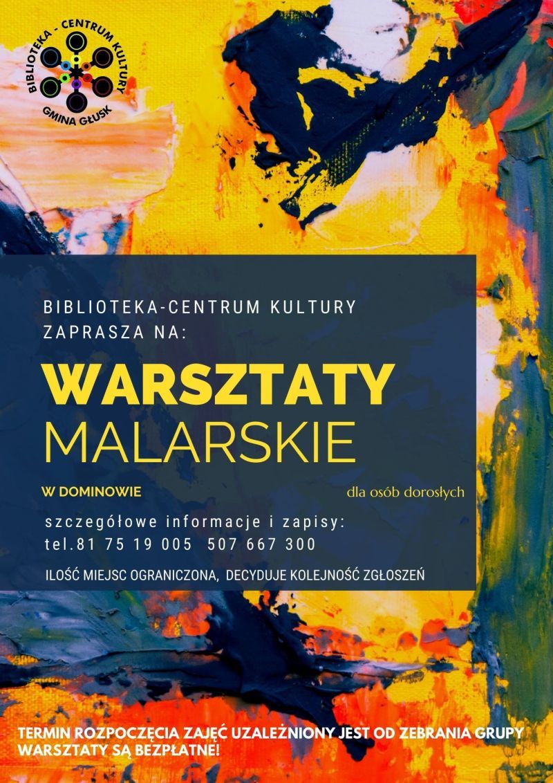 Plakat Warsztaty malarskie