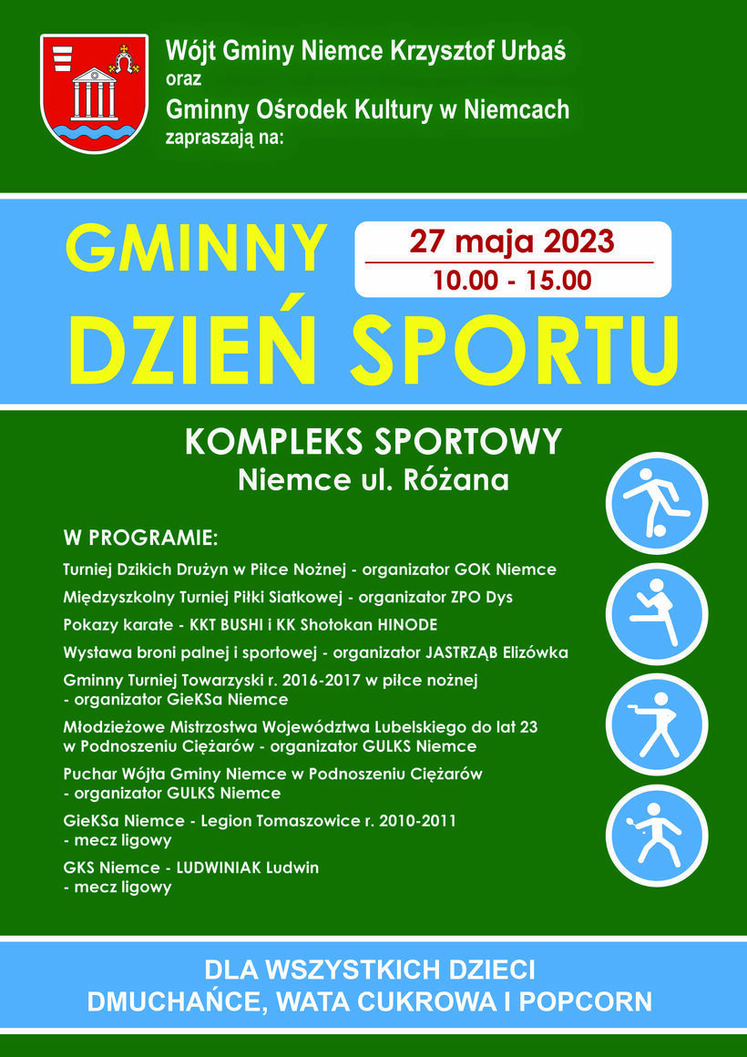 Plakat na gminny Dzień Sportu