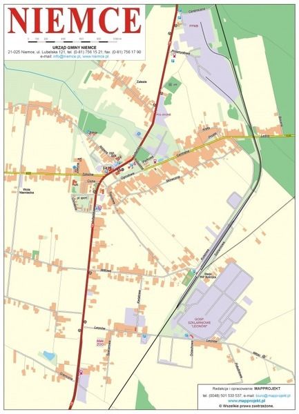 Mapa miejscowości Niemce