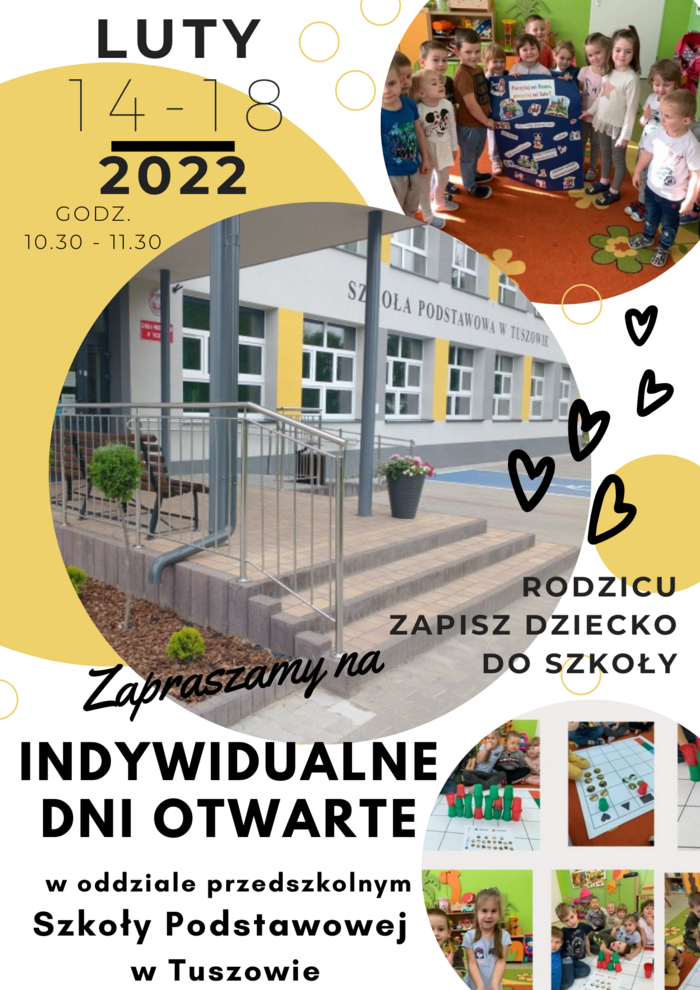 Dzień otwrty w szkole w Tuszowie plakat