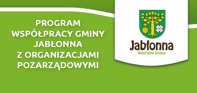 Baner z napisem: Program współpracy Gminy Jabłonna z organizacjami pozarządowymi