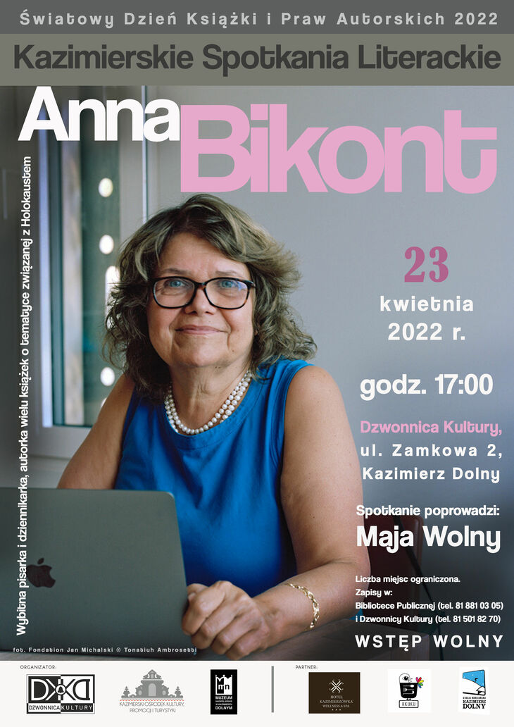 Plakat spotkania z Anną Bikont