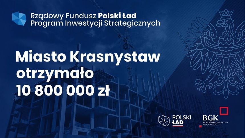 miasto krasnystaw otrzymalo 10800 zł dofinansowania