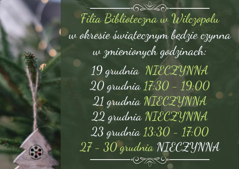 Godziny pracy Filii.