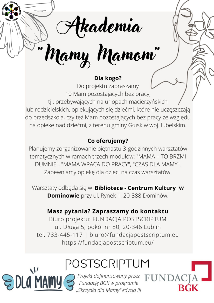 Plakat projektu Akademia Mamy, Mamom.