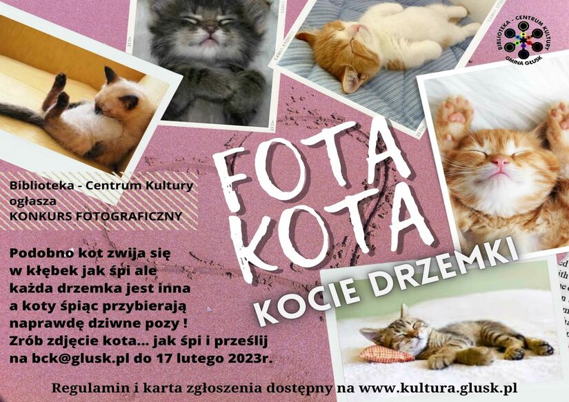Plakat informujący o konkursie Fota Kota.