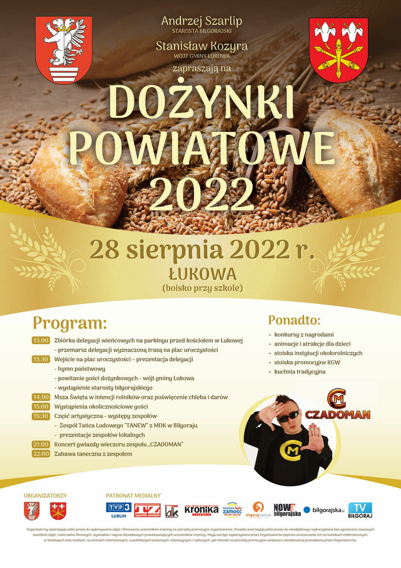 Plakat zaproszenie na dozynki powiatowe