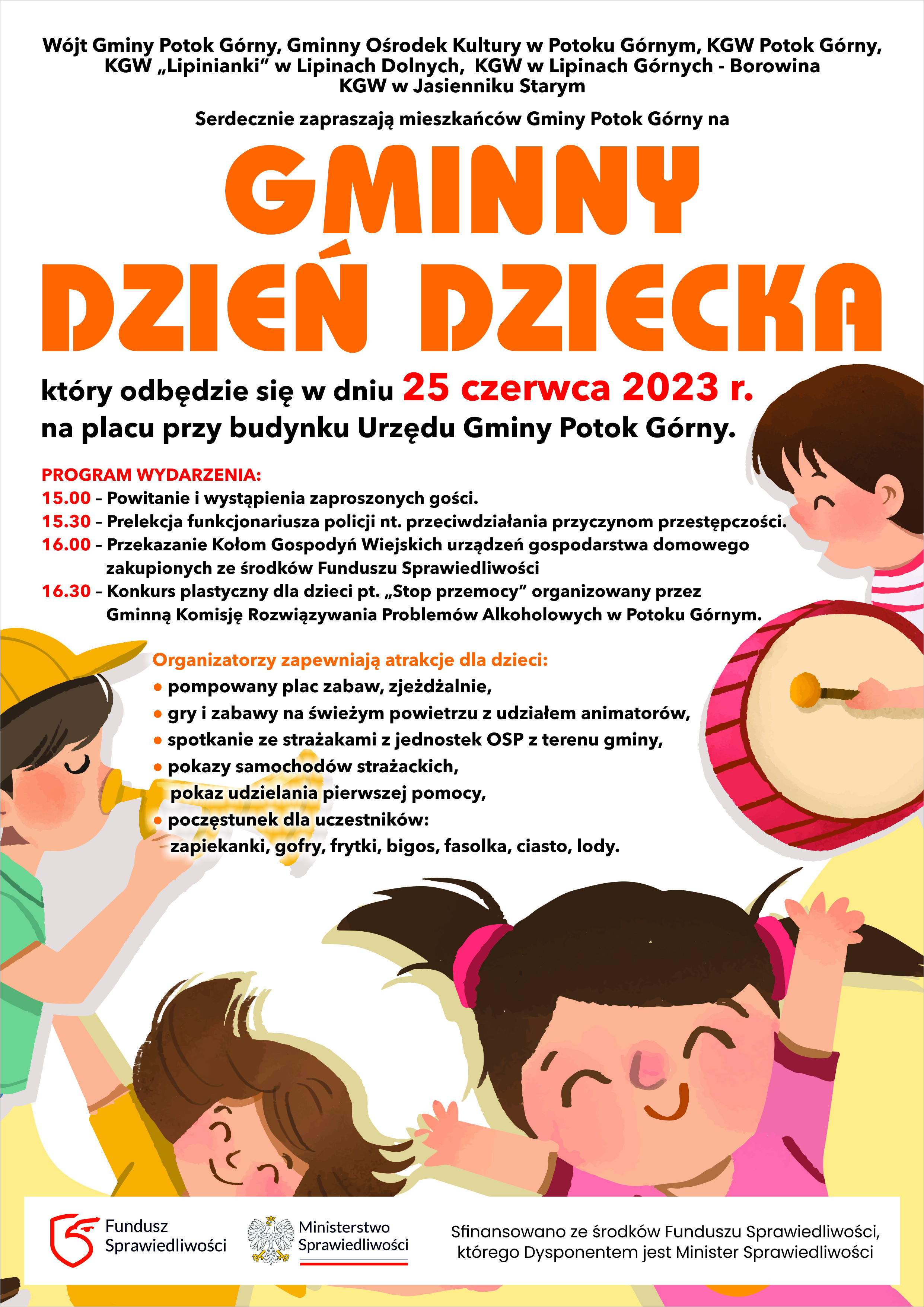 Plakat zaproszenie na gminny dzień dziecka