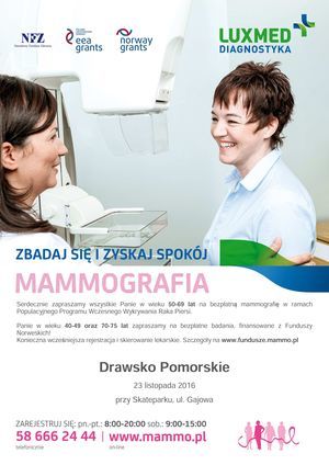 Bezpłatna mammografia - 23.11.2016