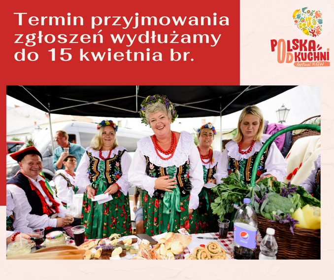 plakat informujący o wydłużeniu terminu składania zgłoszeń do festiwalu do 15 kwietnia