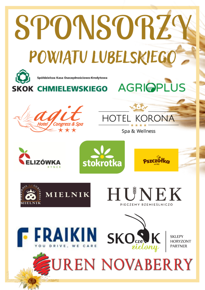 sponsorzy powiatu lubelskiego podczas dożynek wojewódzkich radawiec 2022